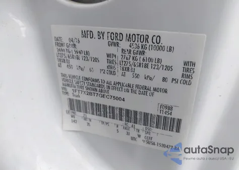 2016 Ford F-250 Xlt из США, поврежденный, VIN 1FT7X2BT7GEC75004